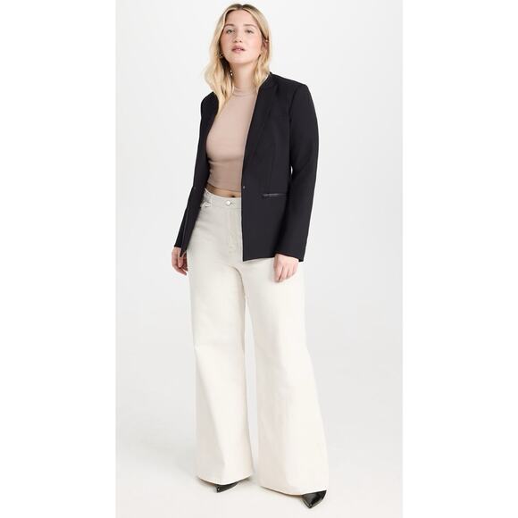 Veronica Beard Iconic Scuba Dickey Jacket Size 6 Navy Blue Blazer Zip Pockets - Picture 5 of 12